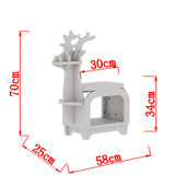 White Small Creative Reindeer-Shaped Solid Wood Bookshelf for Kids V888-ELOSUNG28533