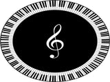 Musical Note Black White Piano Key Printed Round Carpets Area Rugs for Home Living Room Bedroom V1294-YM0716-10104490