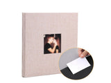 Photo Album 40 Pages Linen Cover Hardcover Reusable Sticky Stamp Collection Book Family Photos V1263-JX-2612