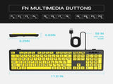 Keyboard Wired Keyboard - Yellow Large Character Keyboard For Elderly,High Compatibility USB V1369-AZ3-W-15895