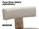 Artiss Dining Chairs Set of 2 Linen Fabric Wooden Beige UPHO-C-DIN-02-FA-BGX2
