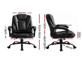 Artiss Massage Office Chair Executive Computer Gaming Chairs Black PU Leather MOC-09M-2P-BK