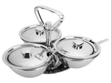 Spice Rack Kitchen Stainless Steel Seasoning Pots Condiment Set Rotating Spice Rack V1294-YM0721-3118210017111