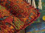 Bohemian Thick Cushion Ethnic print with ruffled center, 100% polyester soft and resilient, V1232-YXDD-001