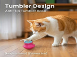 Interactive Tumbler Cat Toy with 360&deg Rotating Laser Pointer Auto-Activated, Low-Noise, V1341-ZY-8T4EVLWH-PINK