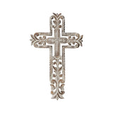 Hand-Carved Cross W Fleur-De-Lis Wall Art 25x40cm V637-33737CRS