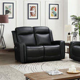 2 Seater Electric Leather/PVC Black Recliner V43-REC-FNX2RBL