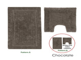 2200GSM 2 Pce Axel 100% Cotton Bath Mat Set Chocolate V442-UNA-BATHM-AXEL-CHOCOLATE-SH