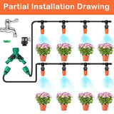 50m Automatic Drip Irrigation System for Garden Greenhouse, Lawn, Terrace, Compatible with Most V1188-MS-325-1268