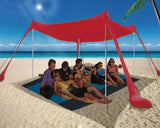 300*300*200CM 4 Poles Beach Tent Shade Canopy with UPF50 Protection Sun Shelter Portable Camping V1107-132-49447-BLU3