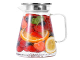 JWDX Glass and Bottleance, 52 Oz Glass Pitcher with Stainless Lid Water Carafe with Handle V1189-LWWAL-20260325-01977