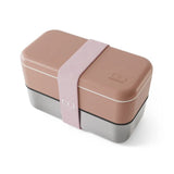 Monbento Mb Sense Original The Two-Tier Metal Food Container Sense Original - Pink Moka V398-MO-70460067