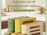 4-Tier Yellow Rolling Egg Storage Box - Grade PP Plastic - Automatic Dispensing, Space Saving Fridge V888-ELOSUNG56134-3