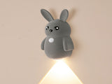 Adorable bunny-shaped motion sensor wall light with magnetic mounting, flicker-free LED, and three V1341-ZY-LBKH5RCF-BLUSH-3PCS