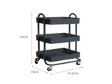 Levede 3 Tiers Kitchen Trolley Cart Grey HO0576-3-GY_NZ
