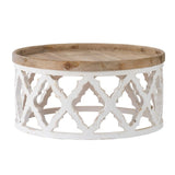 Lattice Round Shabby Chic Coffee Table 94cm V637-20827