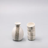 Sake Set for Four 330ml White Abacus Glaze V637-C1093