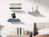 Invisible Floating Bookshelf - Modern White Wall Mount Metal Shelves for Room, Bedroom Bookcase, V1259-DP01-A-3157
