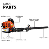 Petrol Leaf Blower 2 Stroke 42.7cc Backpack Commercial 540km/H V379-LEAFBLOW427001