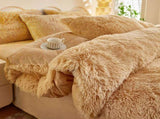 Khaki Luxury Thick Plush 4 Piece Bedding Set for 1.5m & 1.8m Beds Winter Ultra Soft Warm Bedding V888-ELOSUNG52490