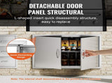 BBQ Access Door, 889x610 mm Double Outdoor Kitchen Door, Stainless Steel Flush Mount Door, Wall V952-SMMBSCJMYS35KPSP8V0