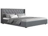 Artiss King Bed Frame Storage Tufted Headboard Gas Lift Base Grey BFRAME-E-TOKI-LUCA-K-GY-AB