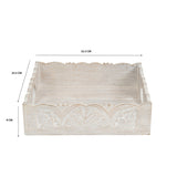 Handcrafted Carved Square Tray 30cm V637-53623TRA