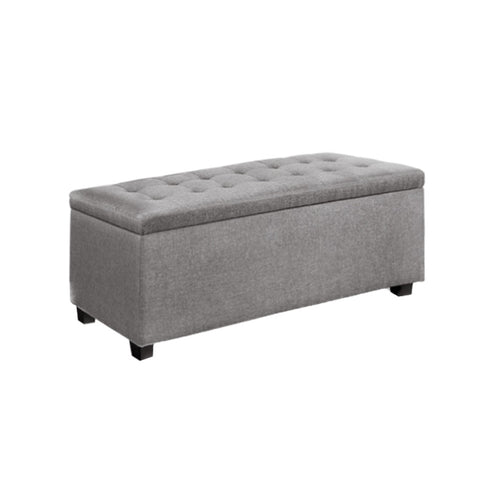 Artiss Storage Ottoman Blanket Box 97cm Linen Light Grey OTM-L2-LINEN-LI-GY