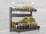 3-Tier Black Stainless Steel Spice Rack Kitchen Condiment Storage Shelf 40x16x54cm V178-59224