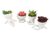 4Pcs Artificial Succulent Plant Cute Ceramic Faux Succulent Flower Pot Decoration Set for Office V1294-YM0901-3115240013111