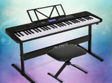 Alpha 61 Keys Electronic Piano Keyboard Digital Electric w/ Stand Stool Touch EK-JK-62-BK-H-B01