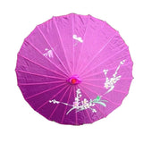 6x PARASOL UMBRELLA Chinese Japanese Bamboo Flower Pattern 80cm Large BULK - Purple V563-6XBR-PARUMB-PRPLE