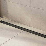 1000mm Tile Insert Bathroom Shower Black Grate Drain w/Centre outlet Floor Waste V63-832891