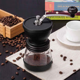 Coffee Bean Grinder - Manual Hand Stainless Ceramic Burr Core Glass Jar Nut Mill V238-SUPDZ-28219838398544