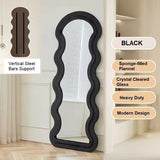 1.7m Elegance Curvy Mirror Wavy Full Lenght Curvy Squiggle Full Body Irregular Asymmetrical V255-CFBMIRROR-BLACK