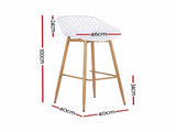 Gardeon 4-Piece Outdoor Bar Stools Plastic Metal Dining Chair Balcony White ODF-BA-CHAIR-PP-WH-4X