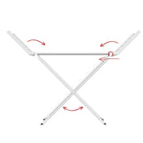 White 220W Electric Heated Towel Rack in Silver with 20 Bars for Fast Drying V178-59324