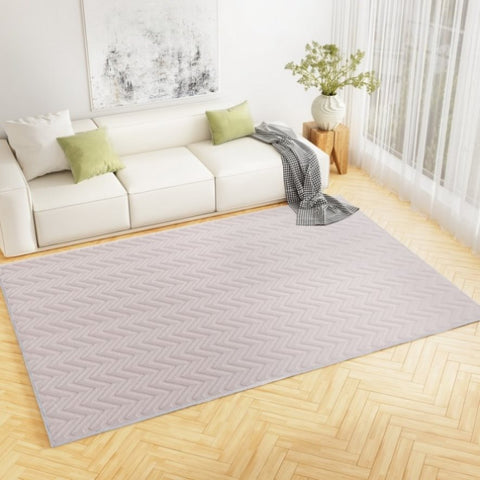 Artiss Rug 200x290cm Area Rug Washable Mat Large Carpet Microfiber Ripple FLR-JAC01-200X290-WH