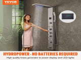 Shower Panel System, 6 Shower Modes, LED & Screen Hydroelectricity Shower Panel Tower, Rainfall, V952-FTYS6CS2MSDPKUG3WV9