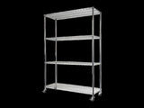 Wire Storage Rack 90x35cm Chrome Shelving with Wheels V63-841141