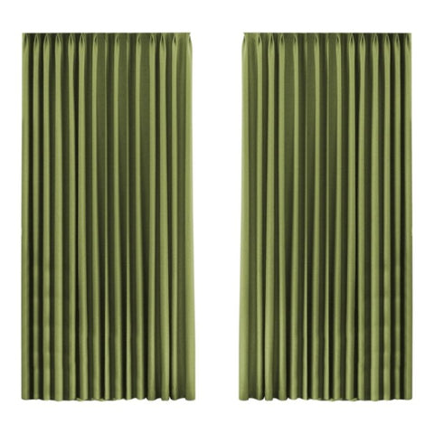 Marlow 2XBlockout Curtains Chenille 240x250 Green CD1016-240X250-GN