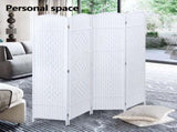 4 Panel Room Divider Decorative Folding Rattan Wicker Screen Room Privacy Separator White V957-SDFOROSN3207S