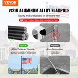 25FT Telescopic Flagpole Kit, Heavy Duty Aluminum Alloy Flag Pole Kit in Ground for Outside, 3 V952-QGTJHS25YCSSO5E4YV0