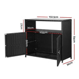 Gardeon Outdoor Storage Cabinet Box Garage Wicker Shed Tools Shelf Chest Garden OSC-CABI-RAT0519-BK