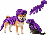 Dinosaur Skeleton Glow in Dark Dog and Cat Costume,Pet Dinosaur Costume,Plush Halloween Pet Hood V1107-136-69214-PUR2