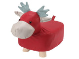 Animal Footstools Prevent Slip Cute Cartoon Giraffe Shape Soft Small Kids Stools for Home Red V1294-YM0703-3116230000311