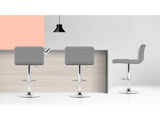 Artiss 2x Bar Stools Kitchen Dining Chairs Counter Stool Gas Lift Fabric Grey BA-TW-NEW1055-GYX2