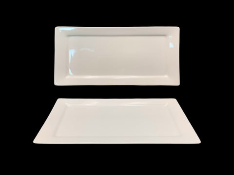 bulk 24 White New Bone China Rectangle Dinner Plate 25cm V637-TAB38474