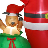 Santaco Christmas Inflatable Outdoor Santa Claus Elk 2.2M Xmas Decoration Light INFL1042