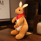 Kangaroo Stuffed Animal with Joey in Pouch & Australia Scarf - Soft Cuddly Plush Toy V1107-CS-DSGZQZ-55